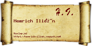 Hemrich Ilián névjegykártya